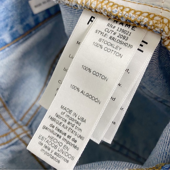 Frame Rigid Re-release Le Original Shorts Stockley Wash - Picture 12 of 13